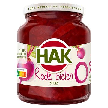 Foto van Наk rode bieten sticks 0% 355g bij jumbo