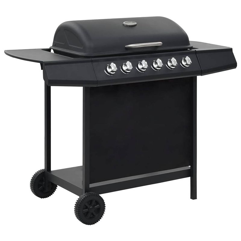 Foto van The living store gasbarbecue - 6 kookzones - 112x54x98 cm - zwart