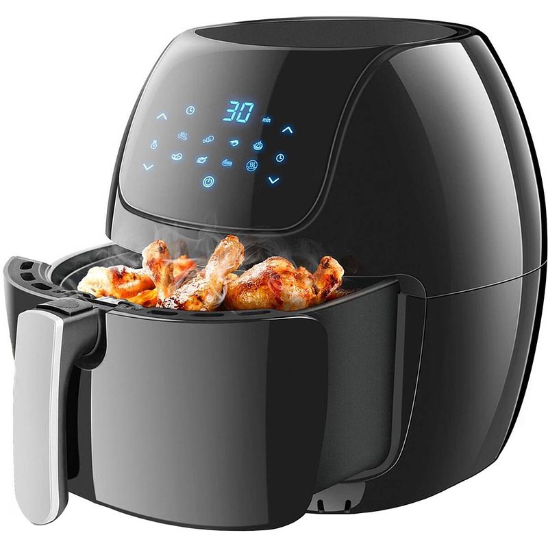 Foto van Airfryer - aigi suby - hetelucht friteuse - timer - 6 liter - led touchscreen - zwart