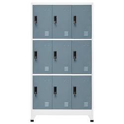 Foto van The living store lockerkast opbergkast - 90 x 45 x 180 cm - staal met afsluitbare deuren