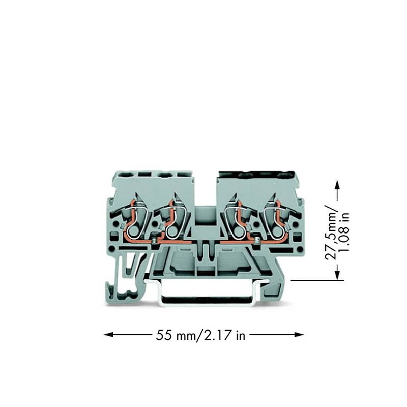 Foto van Wago 870-826 doorgangsklem 5 mm spanveer toewijzing: l grijs 100 stuk(s)