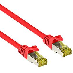 Foto van Cat 7 - s/ftp - netwerkkabel - patchkabel - afgeschermd - 10 gbps - 3 meter - rood - allteq