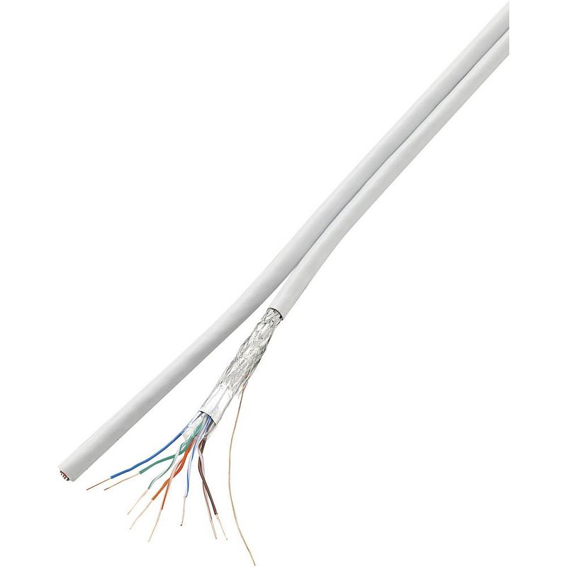 Foto van Tru components 1571500 netwerkkabel cat 5e sf/utp 8 x 2 x 0.196 mm² wit 100 m