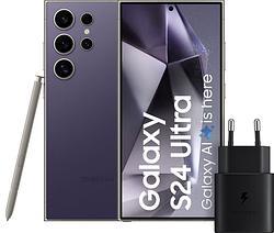 Foto van Samsung galaxy s24 ultra 256gb paars 5g + samsung snellader 25 watt zwart