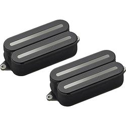 Foto van Fishman prf-mo6-sbb fluence open core modern humbucker set 6-string black / black nickle rails actieve elementenset