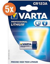 Foto van Voordeelpak van 5 x varta photo lithium batterijen cr123a
