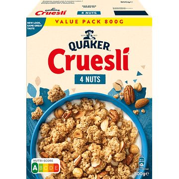 Foto van Quaker cruesli 4 noten 800gr bij jumbo