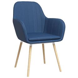 Foto van Vidaxl eetkamerstoelen 2 st met armleuningen stof blauw