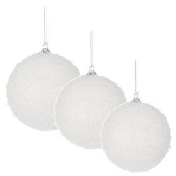 Foto van 60x stuks kerstversiering witte sneeuw effect kerstballen 5-6-7 cm - kerstbal