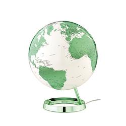 Foto van Globe bright hot green 30cm diameter kunststof voet met verlichting