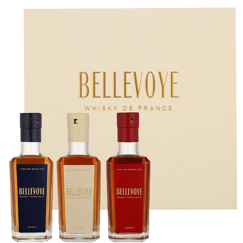 Foto van Bellevoye tricolore 3 x 20cl whisky + giftbox