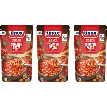 Foto van Unox extra rijkgevuld soep in zak tomaten pasta 3 x 570ml bij jumbo