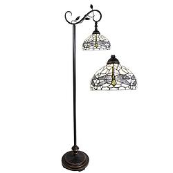 Foto van Haes deco - tiffany vloerlamp bruin 36x25x152 cm e27/max 1x60w