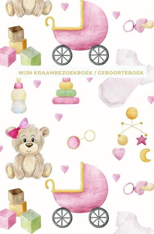 Foto van Mijn kraambezoekboek / geboorteboek | geschikt als kraamcadeau meisje en kraamcadeau jongen - gold arts books - paperback (9789464650099)