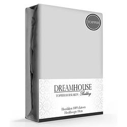 Foto van Dreamhouse topper hoeslaken katoen grijs-160 x 220 cm