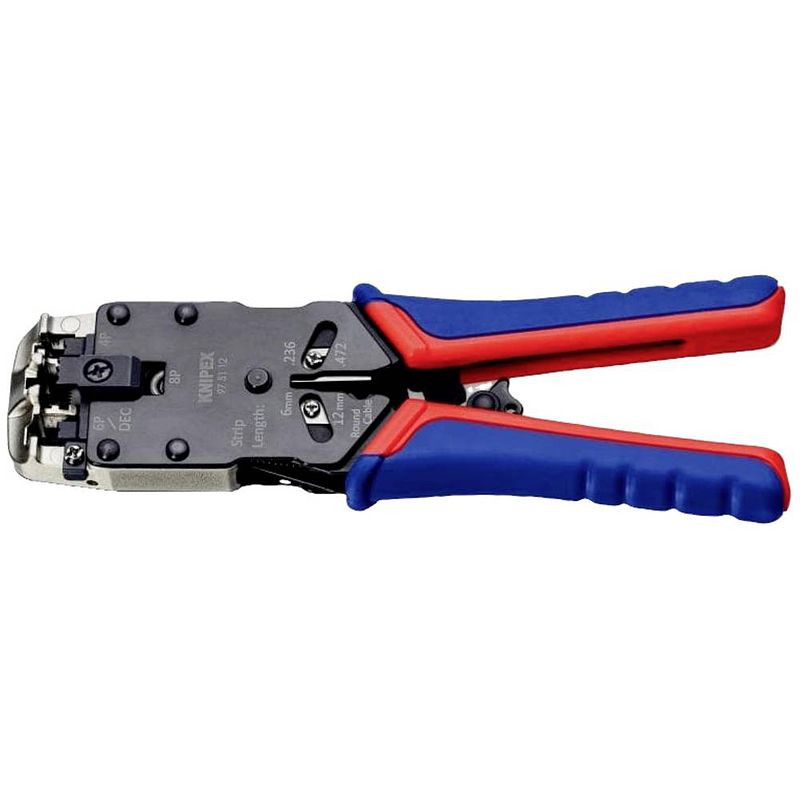 Foto van Knipex 97 51 12 97 51 12 d1 krimptang modulaire stekkers (western) rj10, rj11, rj12, rj45