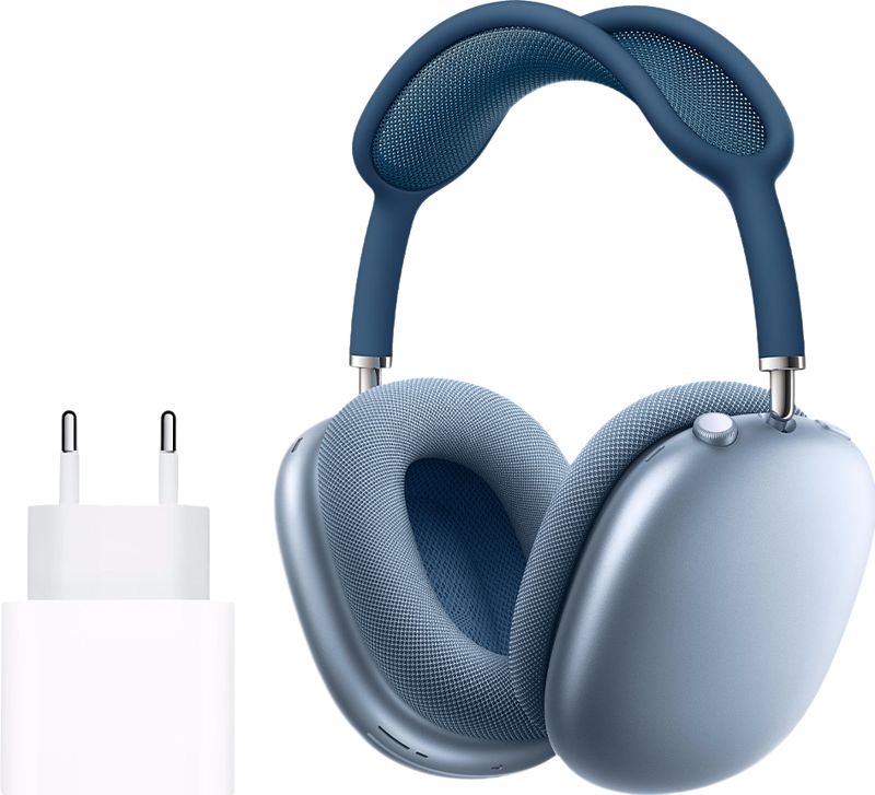 Foto van Apple airpods max blauw + apple usb c oplader 20w