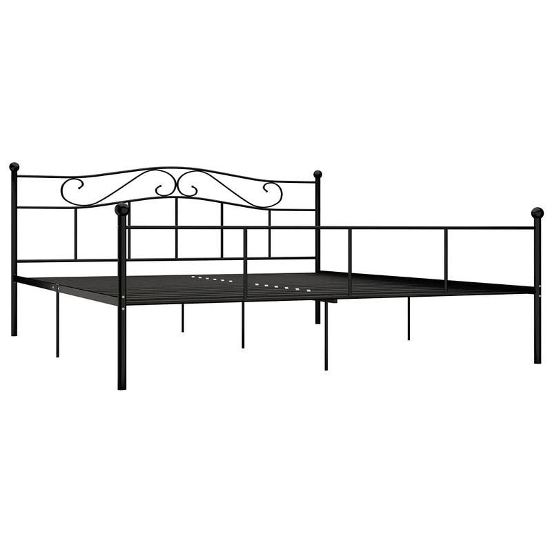 Foto van The living store metalen bedframe - elegant - slaapkamermeubel - 208 x 207.5 x 95 cm - zwart metaal