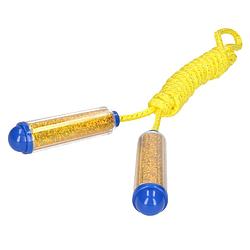Foto van Springtouw - met kunststof handvatten - geel/goud - 210 cm - speelgoed - springtouwen