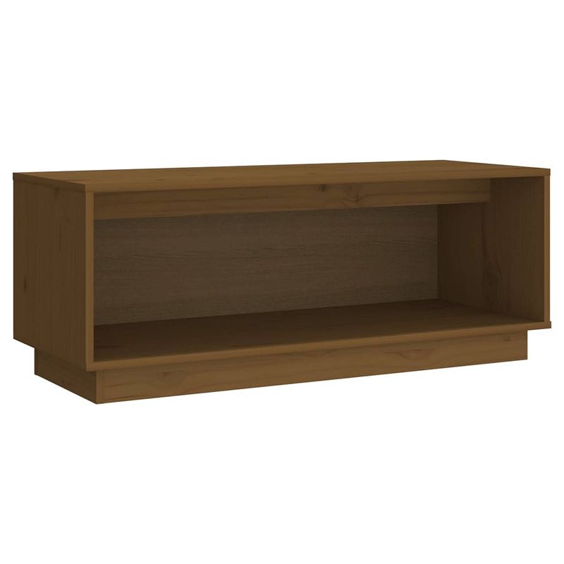 Foto van The living store tv-meubel zwevend honingbruin - 90x35x35 cm - massief grenenhout