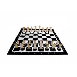Foto van Bs toys schaakspel xl junior 90 cm hout zwart/wit