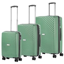 Foto van Carryon transport kofferset -trolleyset met okoban - ykk - usb - olijf groen