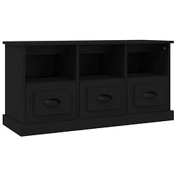 Foto van The living store tv-meubel 100x35x50 cm bewerkt hout zwart - kast