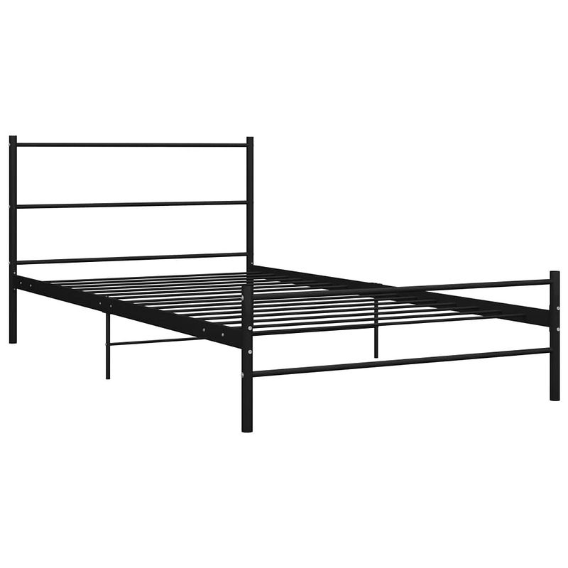 Foto van The living store metalen bedframe - elegant en klassiek - 205 x 97 x 83.5 cm - zwart - geschikt voor matras van 90 x