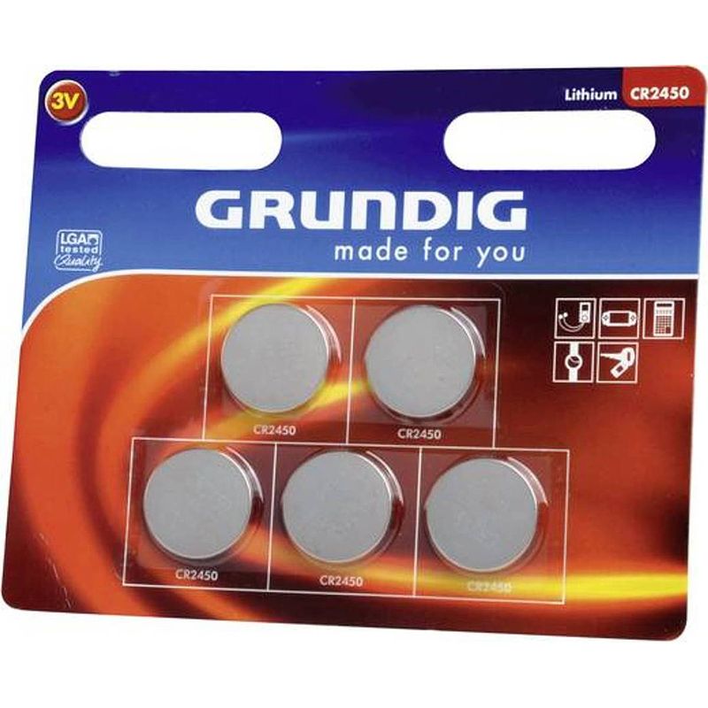 Foto van Grundig knoopcelbatterijen cr2450 5 stuks