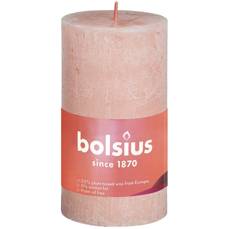 Foto van Bolsius - rustiek shine stompkaars 100/50 misty pink