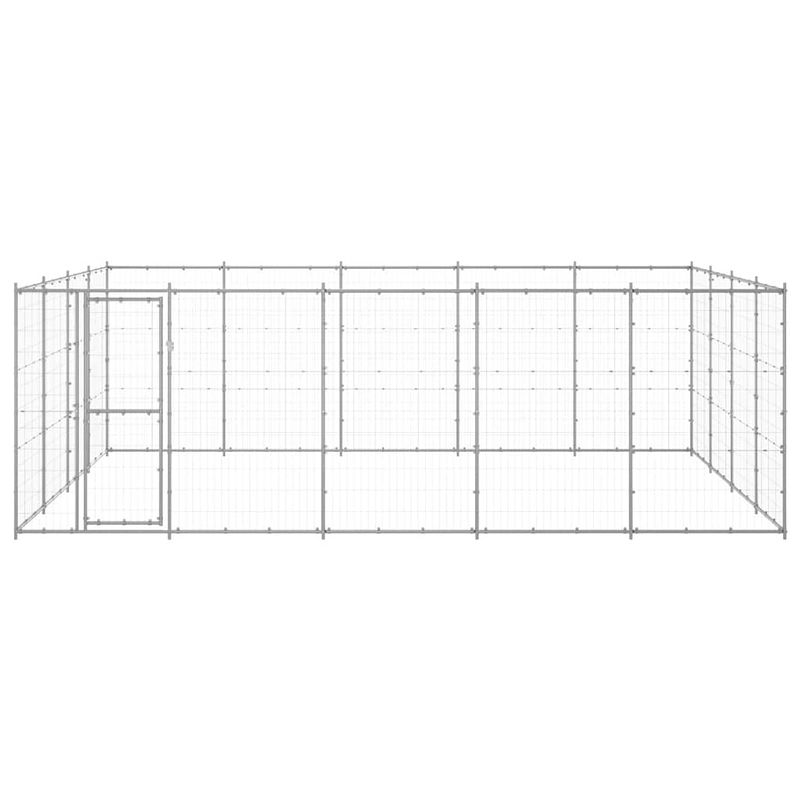 Foto van The living store hondenkennel - gegalvaniseerd staal - 550 x 440 x 180 cm - met deur - zilver