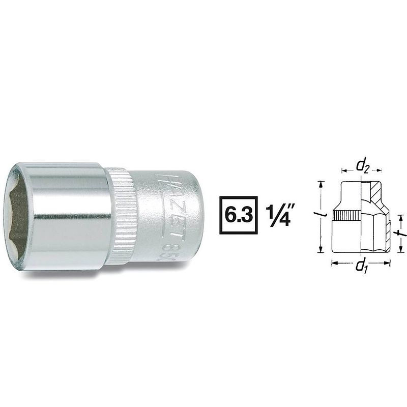 Foto van Hazet 850 850- 5,5 dop (zeskant) dopsleutelinzetstuk 5.5 mm 1/4 (6.3 mm)