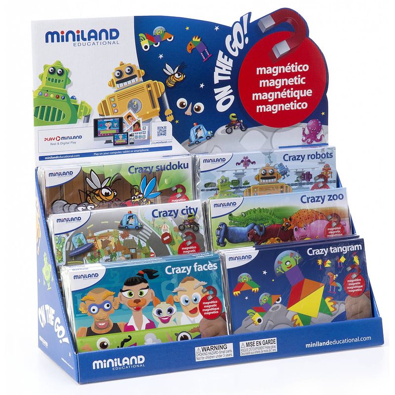 Foto van Miniland leerspellen magnetic - on the go! junior 18-delig