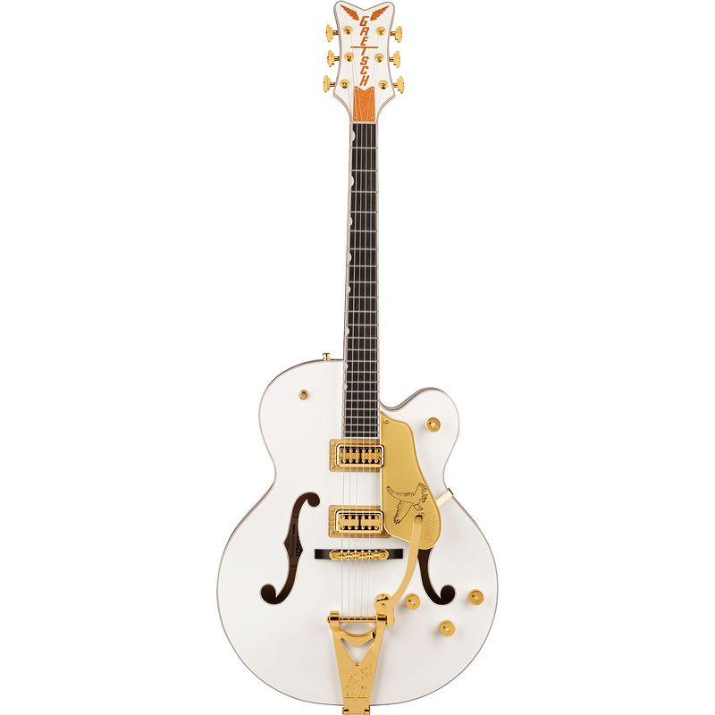 Foto van Gretsch g6136tg players edition falcon white semi-akoestische gitaar met koffer