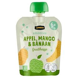 Foto van Jumbo biologisch fruithapje 6+ maanden appel, mango & banaan 90g