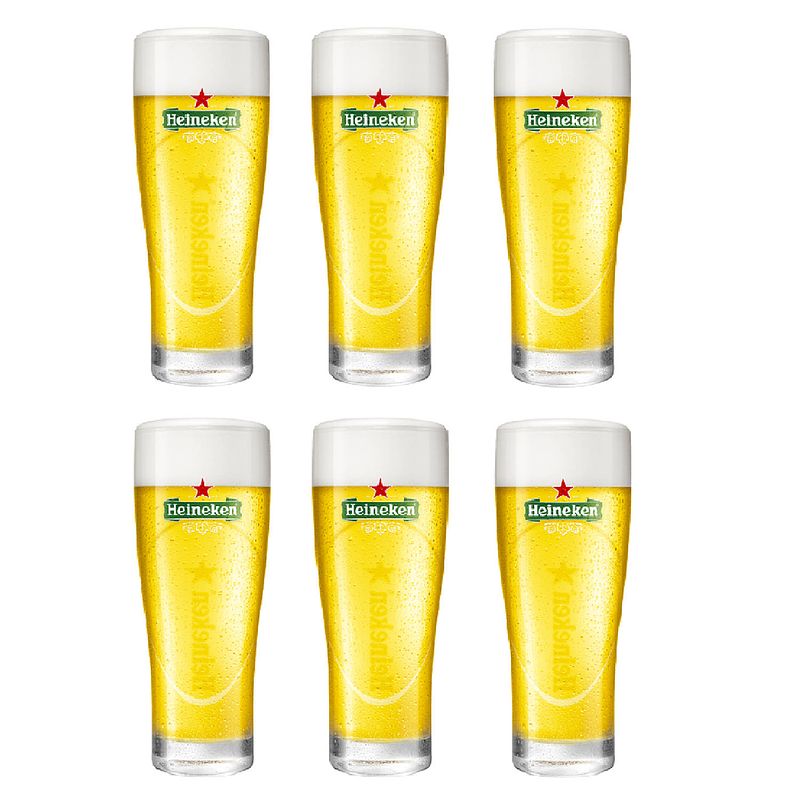 Foto van Heineken bierglazen ellipse 500 ml - 6 stuks