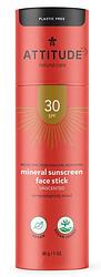 Foto van Attitude spf30 mineral sunscreen face stick geurloos