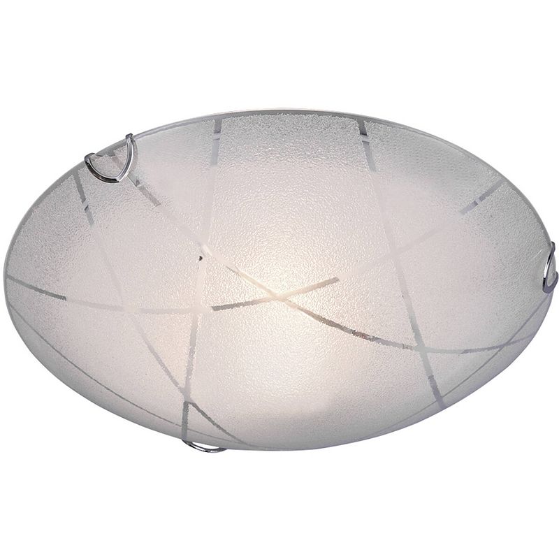 Foto van Led plafondlamp - plafondverlichting - trion sandra - e27 fitting - 1-lichts - rond - mat wit - glas