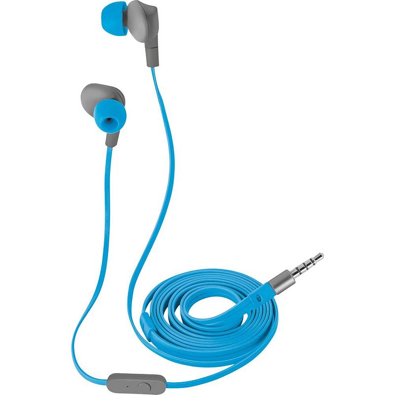 Foto van Trust aurus in ear oordopjes kabel sport blauw headset, bestand tegen zweet, waterafstotend