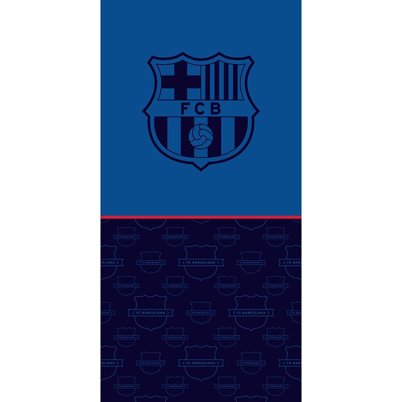 Foto van Carbotex badhanddoek fc barcelona 70 x 140 cm katoen donkerblauw