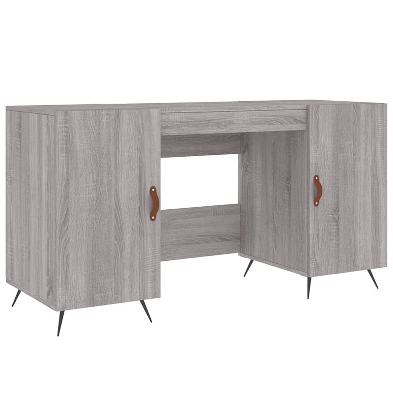 Foto van Vidaxl bureau 140x50x75 cm bewerkt hout grijs sonoma eikenkleurig