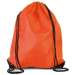 Foto van Sport gymtas/draagtas oranje met rijgkoord 34 x 44 cm van polyester - gymtasje - zwemtasje