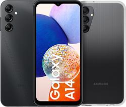 Foto van Samsung galaxy a14 128gb zwart 4g + otterbox react back cover transparant