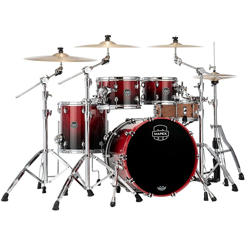 Foto van Mapex saturn sr504xrq scarlet fade 4-delige shellset