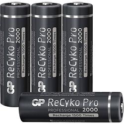 Foto van Gp recyko pro aa 2000 mah 4 stuks oplaadbare nimh batterij