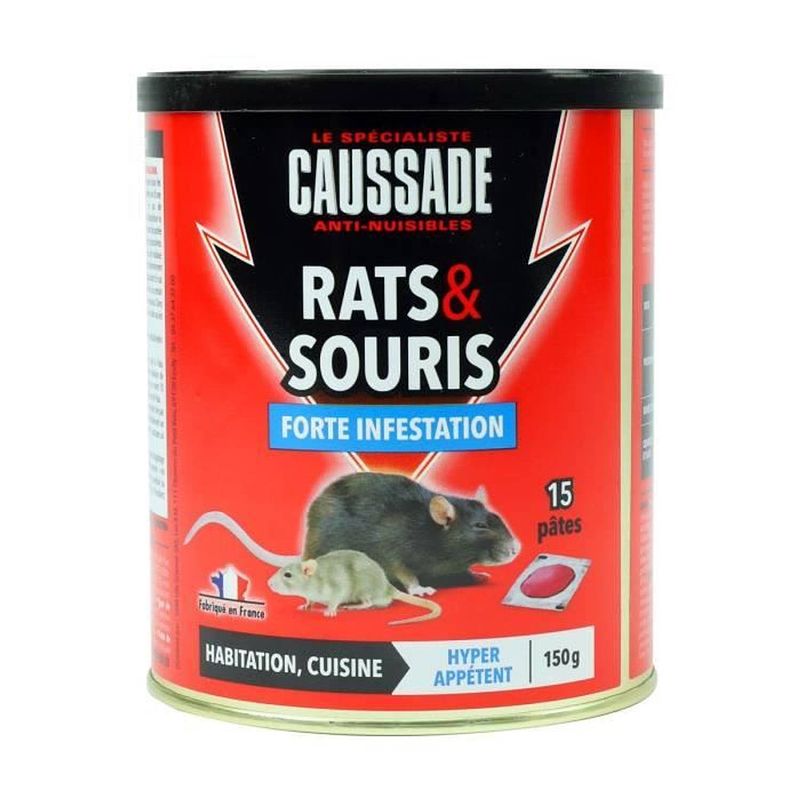 Foto van Caussade doos 15 pasta aas klaar voor gebruik - voor ratten en muizen - 150 g