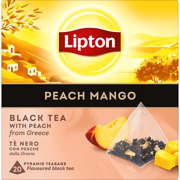 Foto van Lipton zwarte thee peach & mango 20 stuks bij jumbo