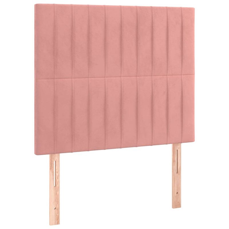 Foto van The living store hoofdbord - 80 x 5 x 78/88 cm - roze fluweel