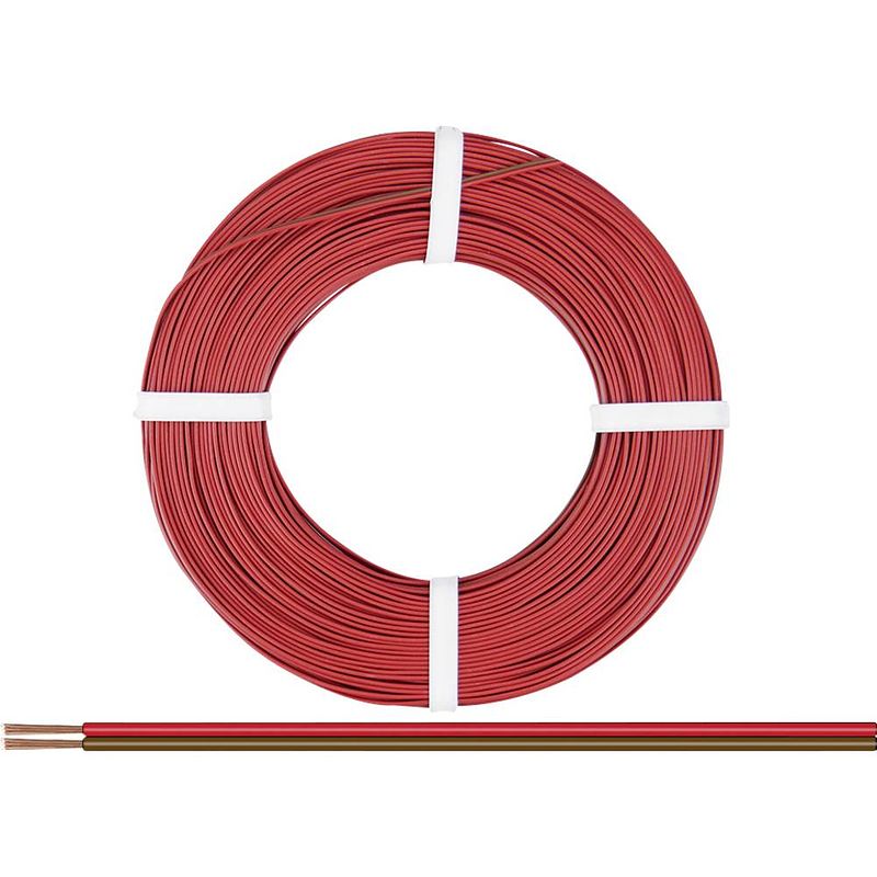 Foto van Donau elektronik 225-080-25 draad 2 x 0.25 mm² rood-bruin 25 m