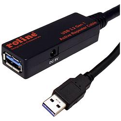 Foto van Roline usb-kabel usb 3.2 gen1 (usb 3.0 / usb 3.1 gen1) usb-a stekker, usb-a bus 10.00 m zwart 12.04.1070